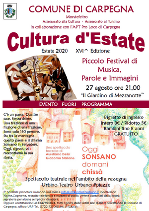 Teatro Urbano 27 agosto 2020 Carpegna