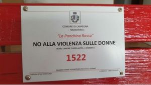 Giornata antivolenza donne panchinarossa Carpegna