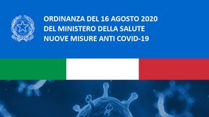CORONAVIRUS Ordinanza Ministro salute 16 agosto 2020