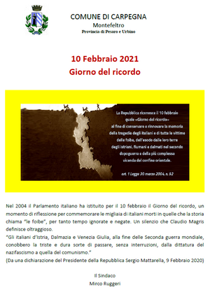 10 febbraio FOIBE 2021
